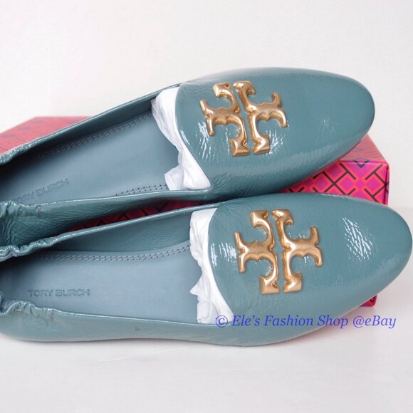 ❤️NIB Tory Burch Eleanor Loafer Leather Flat BLACK Gold US 7 7.5 8 8.5 9 9.5 10 - Picture 16 of 16